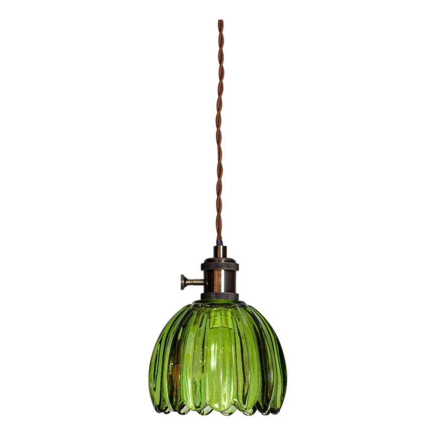 Cottex - Hanglamp met kabel en stekker NORA 1xE14/5W/230V groen