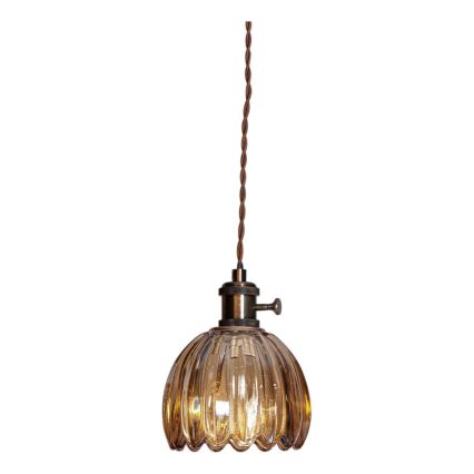 Cottex - Hanglamp met snoer en stekker NORA 1xE14/5W/230V bruin