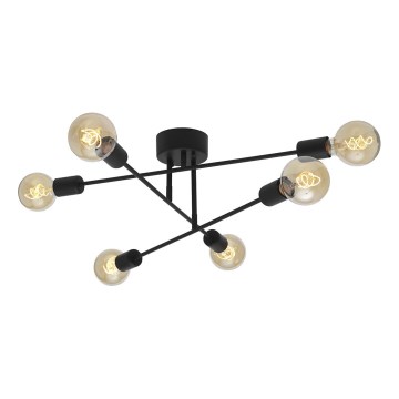 Cottex - Opbouwkroonluchter BATON 6xE27/60W/230V zwart
