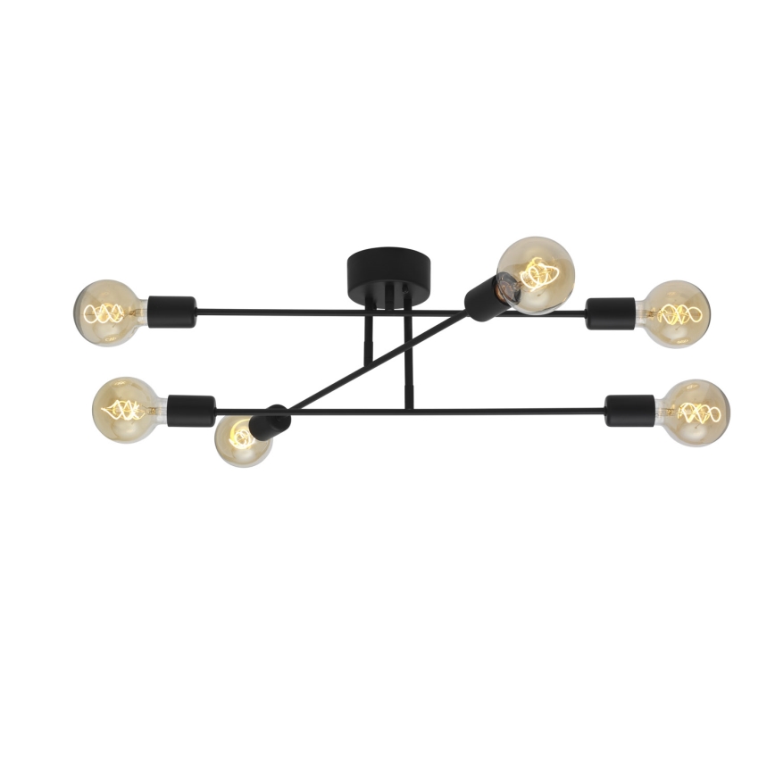 Cottex - Opbouwkroonluchter BATON 6xE27/60W/230V zwart