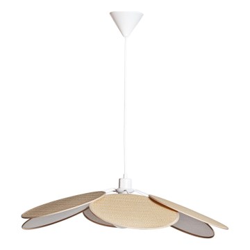 Cottex - Pendellamp aan kabel WINF 1xE27/8W/230V beige/wit