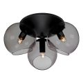 Cottex - Plafondlamp CAPELLA 3xE14/40W/230V Ø 37 cm rookkleurig/zwart