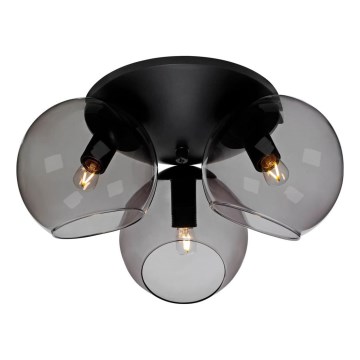 Cottex - Plafondlamp CAPELLA 3xE14/40W/230V Ø 37 cm rookkleurig/zwart