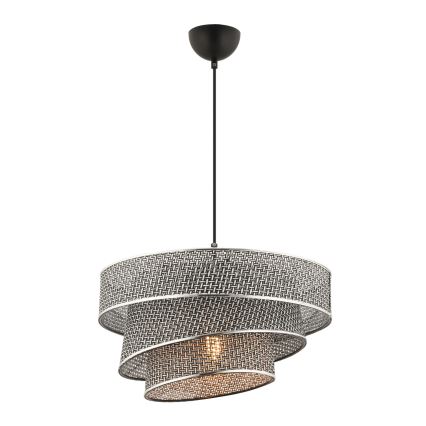 COUPER hanglamp aan kabel 1xE27/60W/230V grijs/glanzend chroom