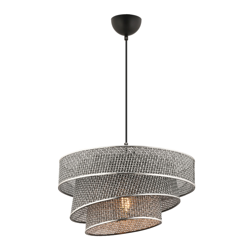 COUPER hanglamp aan kabel 1xE27/60W/230V grijs/glanzend chroom