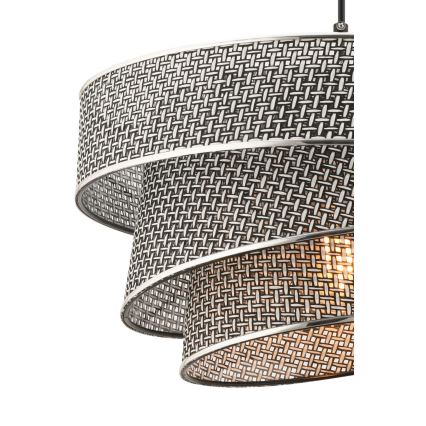 COUPER hanglamp aan kabel 1xE27/60W/230V grijs/glanzend chroom