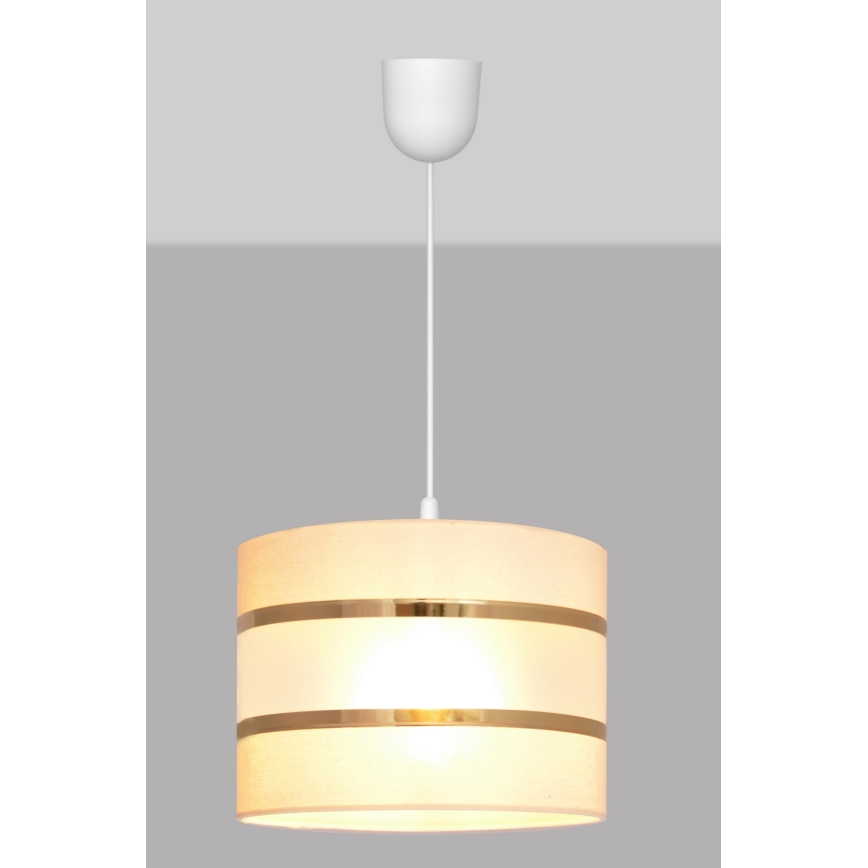 Crèmekleurige Hanglamp HELEN 1x E27 / 15W / 230V