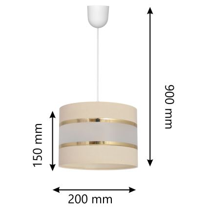 Crèmekleurige Hanglamp HELEN 1x E27 / 15W / 230V