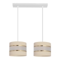 Crèmekleurige Hanglamp HELEN 2x E27 / 15W / 230V