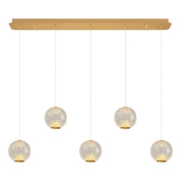 CREMONA Hanglamp met 5xLED/5W/230V 3000K goud