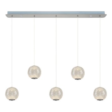 CREMONA LED Hanglamp 5xLED/5W/230V 3000K mat chroom