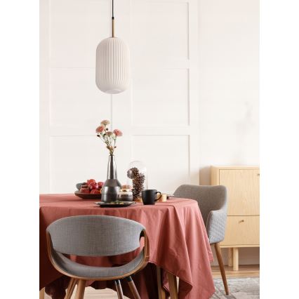 CRESTO Hanglamp 1xE27/40W/230V wit/goud