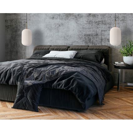 CRESTO Hanglamp 1xE27/40W/230V wit/goud