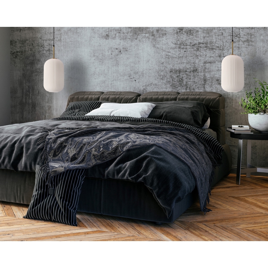CRESTO Hanglamp 1xE27/40W/230V wit/goud