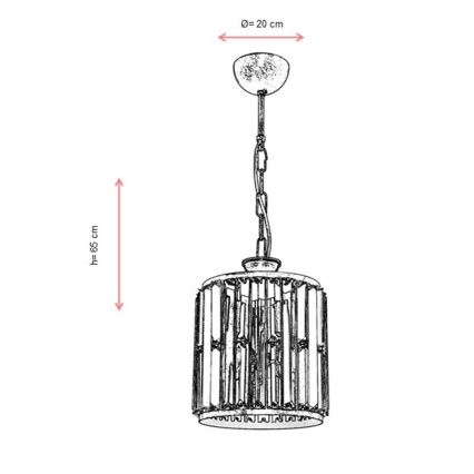 CRYSTALLINE Hanglamp 1xE27/6W/230V brons