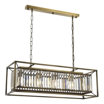 CRYSTALLINE Hanglamp 4xE27/6W/230V brons