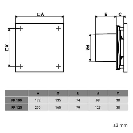 Dalap 1348 - Axiale ventilator met timer en vochtsensor 100 FPZW 16W/230V