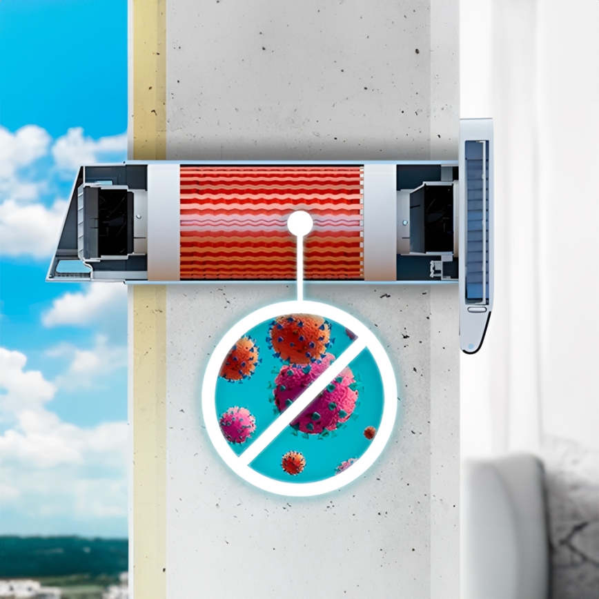 Dalap 25B160 - Lokale kamer-warmteterugwinning BRISE 160 22W/230V Wi-Fi + afstandsbediening