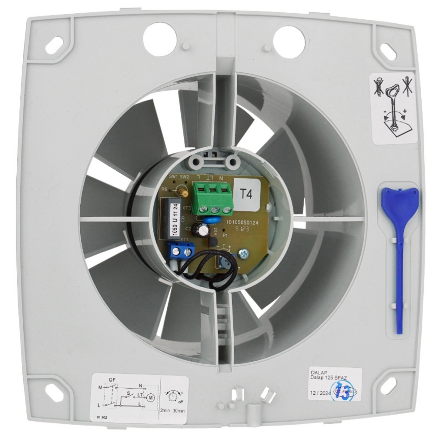 Dalap 41016 - Axiale ventilator met timer 100 BFAZ 16W/230V