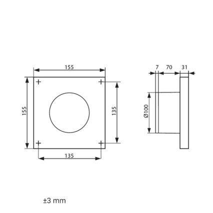 Dalap 41095 - Axiale ventilator 100 DARK 8,4W/230V