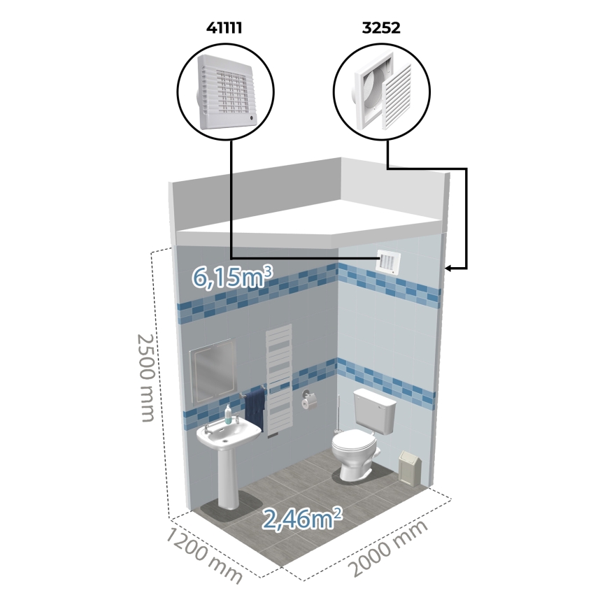 Dalap 41104 - Axiale ventilator met automatische terugslagklep 100 LV 12 18W/12V