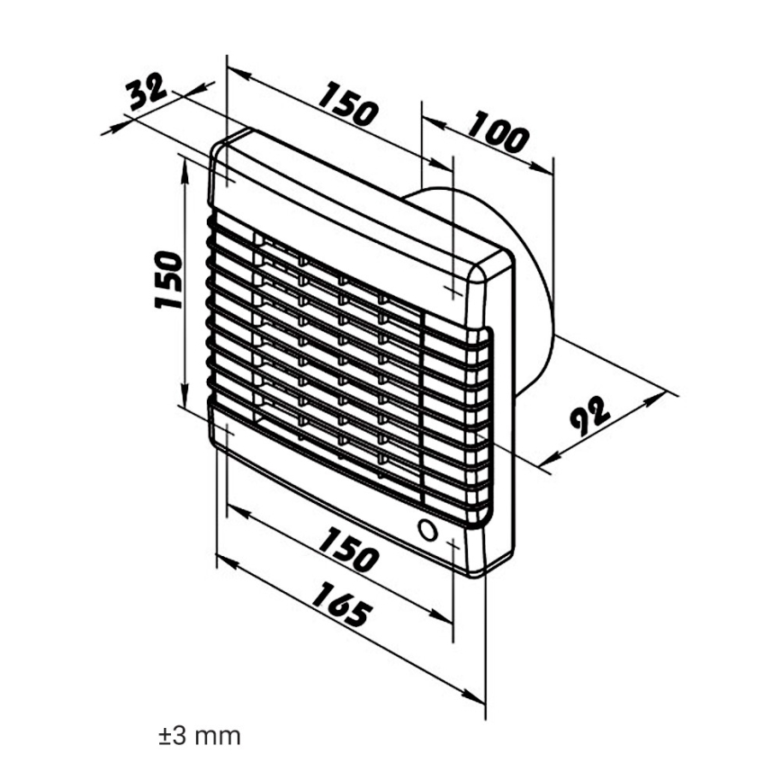 Dalap 41104 - Axiale ventilator met automatische terugslagklep 100 LV 12 18W/12V