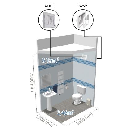 Dalap 41117 - Axiale ventilator met automatische lamellen 125 LV 12 22W/12V