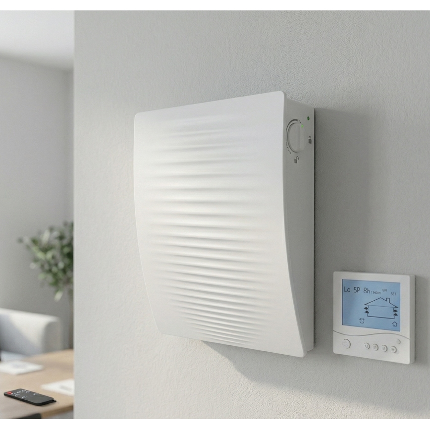 Dalap 55561 - Set van 2 kamer-warmteterugwinning ZEPHIR SIMPLE DOUBLE 7,61W/230V