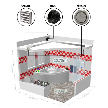 Dalap 8129 - Radiale kanaalventilator TURBINE M 125 62W/230V