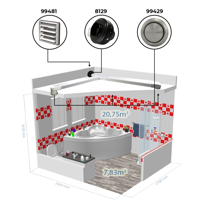 Dalap 8129 - Radiale kanaalventilator TURBINE M 125 62W/230V
