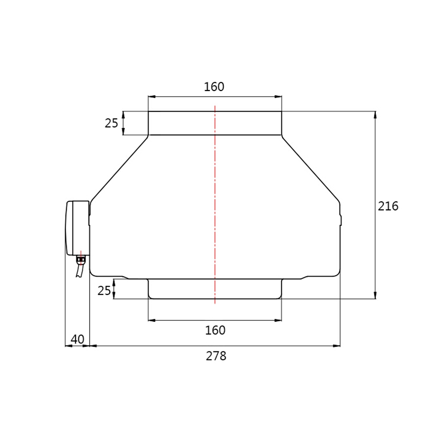 Dalap 8131 - Radiale kanaalventilator TURBINE M 160 105W/230V