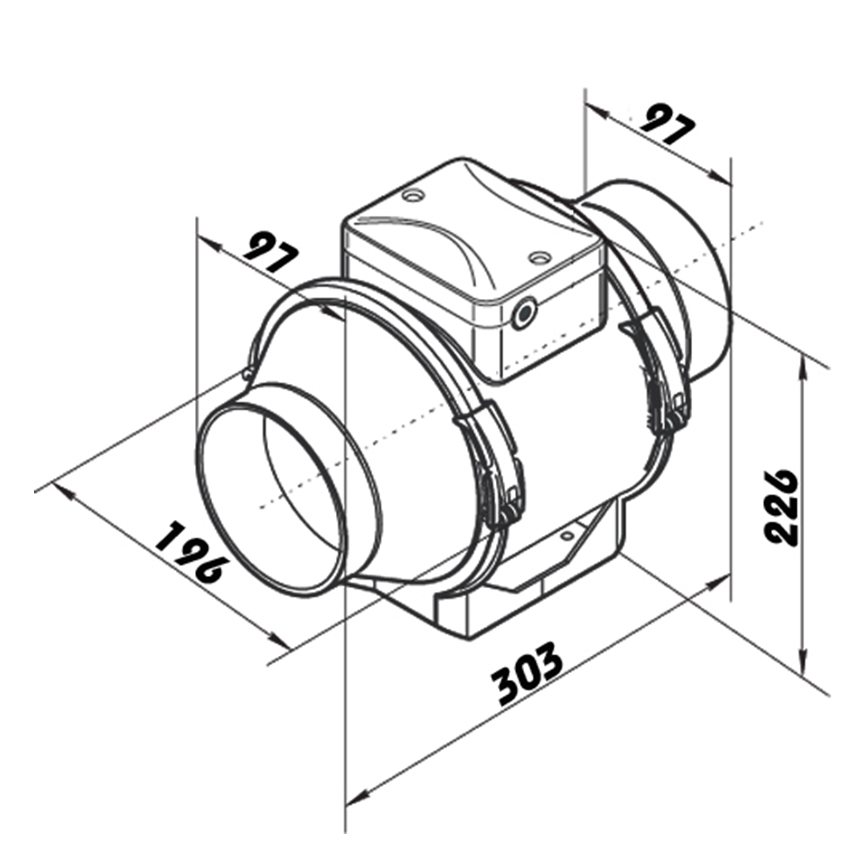 Dalap 8199 - Axiale ventilator AP PROFI 100 25W/230V