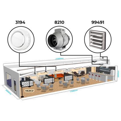 Dalap 8210 - Axiale ventilator AP PROFI 150 50W/230V