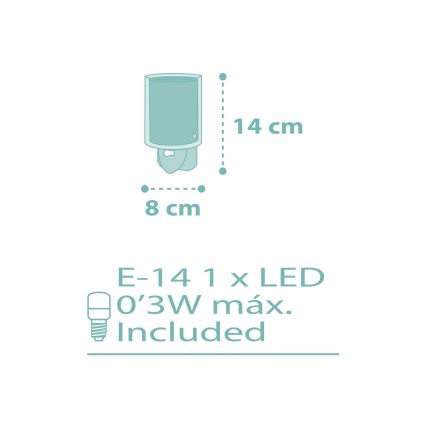 Dalber 41005H - LED Sokkellamp DOTS LED / 0,3W / 230V