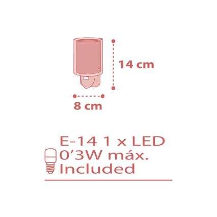 Dalber 41005S - LED Sokkellamp DOTS LED / 0,3W / 230V