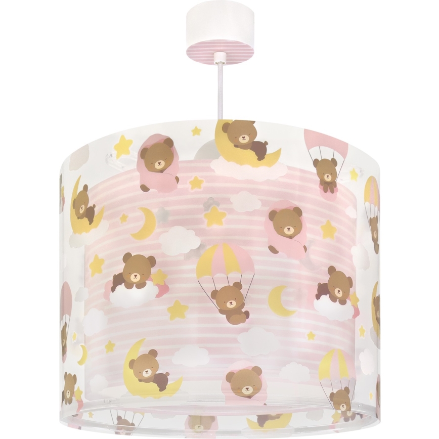 Dalber 41572S - Kinderhanglamp BABY TEDDY 1xE27/15W/230V, roze