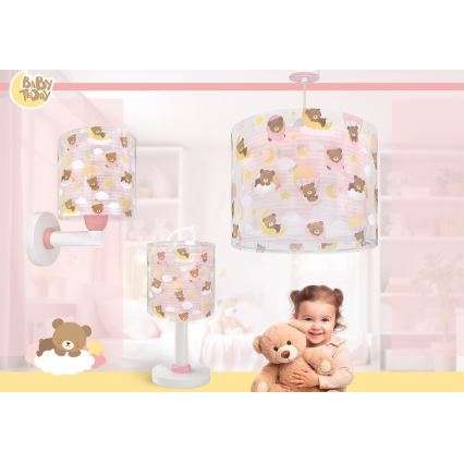 Dalber 41579S - Kinderwandlamp BABY TEDDY 1xE27/15W/230V, roze