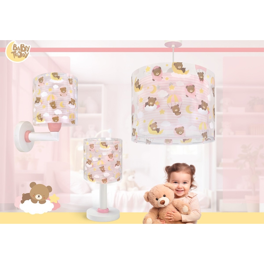 Dalber 41579S - Kinderwandlamp BABY TEDDY 1xE27/15W/230V, roze