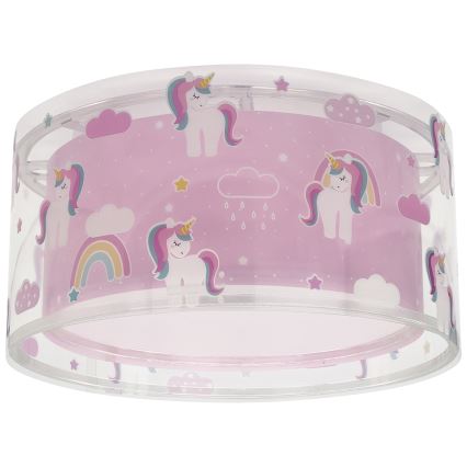 Dalber 41596 - Plafondlamp voor Kinderen UNICORNS 2xE27/60W/230V