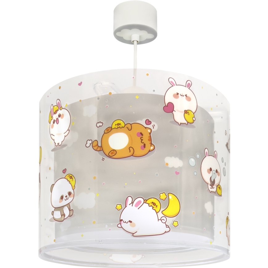 Dalber 41762E - Kinderlamp KAWAII FRIENDS 1xE27/15W/230V grijs
