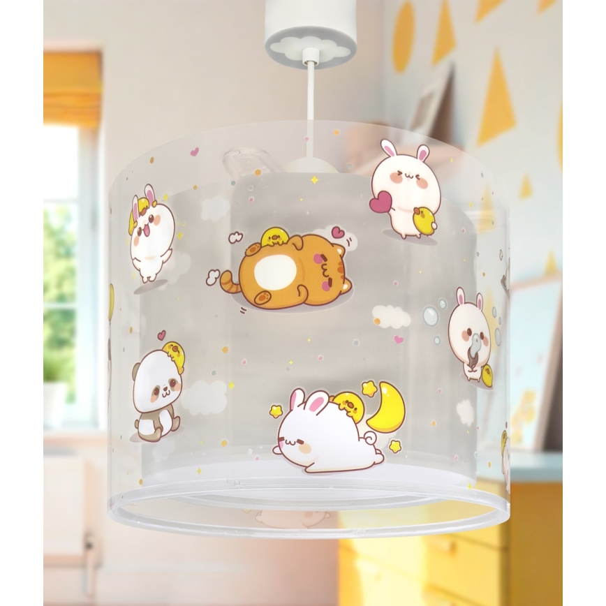 Dalber 41762E - Kinderlamp KAWAII FRIENDS 1xE27/15W/230V grijs