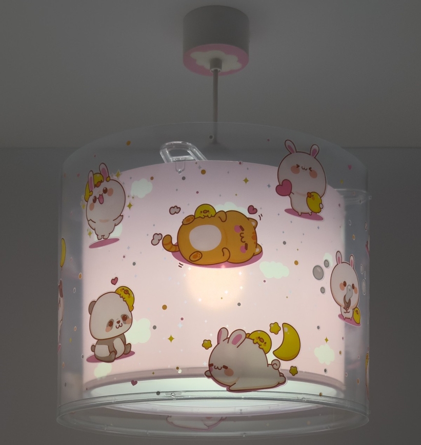 Dalber 41762S - Kinderlamp KAWAII FRIENDS 1xE27/15W/230V roze