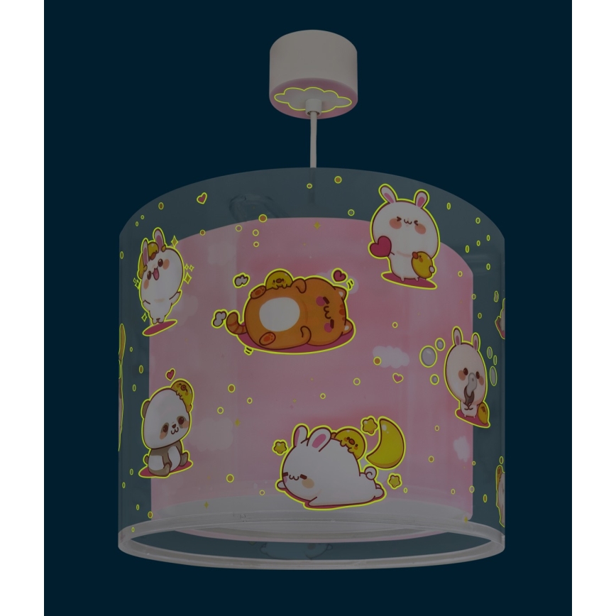 Dalber 41762S - Kinderlamp KAWAII FRIENDS 1xE27/15W/230V roze