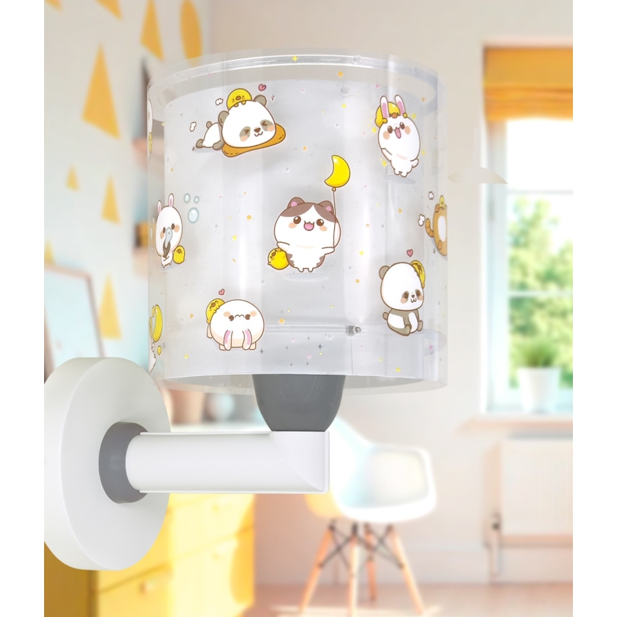 Dalber 41769E - Wandlamp voor kinderen KAWAII FRIENDS 1xE27/15W/230V grijs