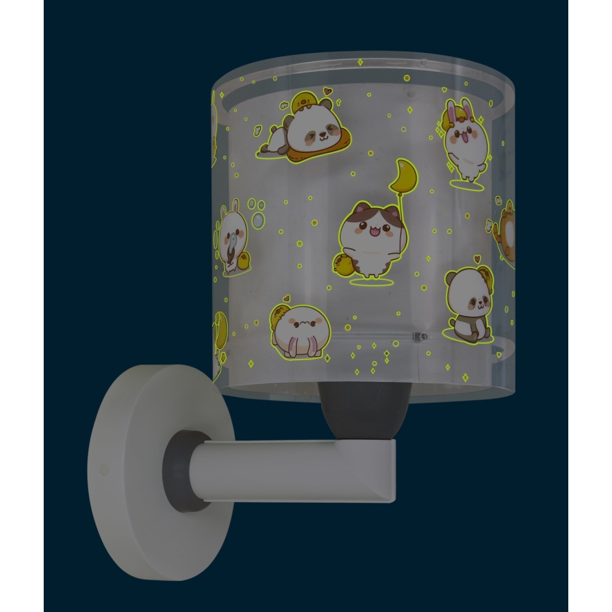 Dalber 41769E - Wandlamp voor kinderen KAWAII FRIENDS 1xE27/15W/230V grijs