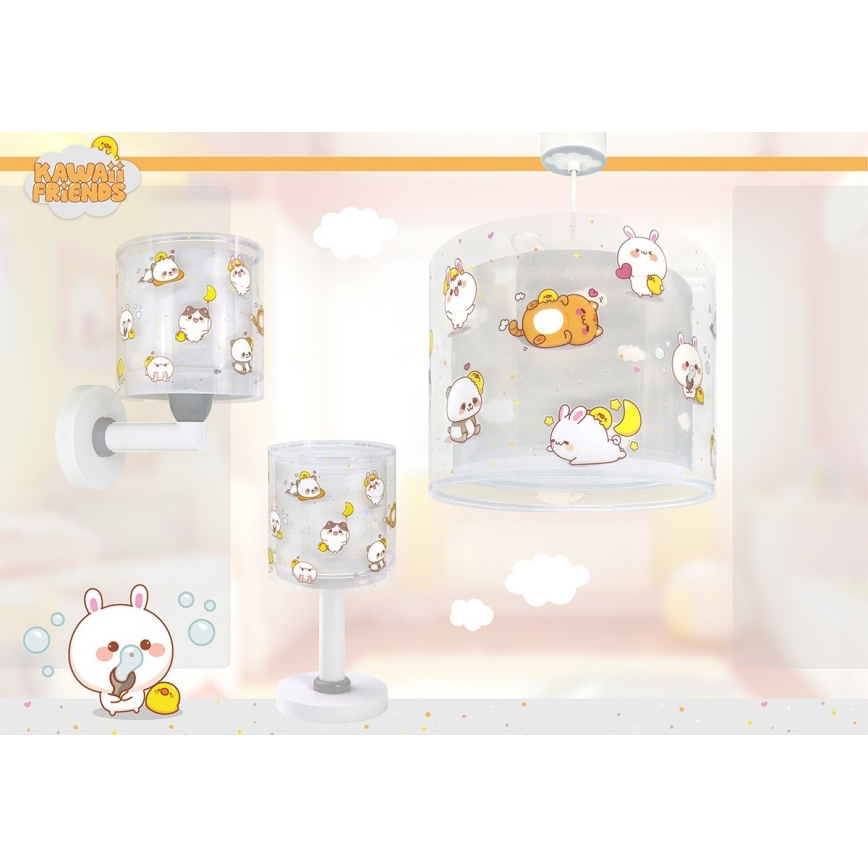 Dalber 41769E - Wandlamp voor kinderen KAWAII FRIENDS 1xE27/15W/230V grijs