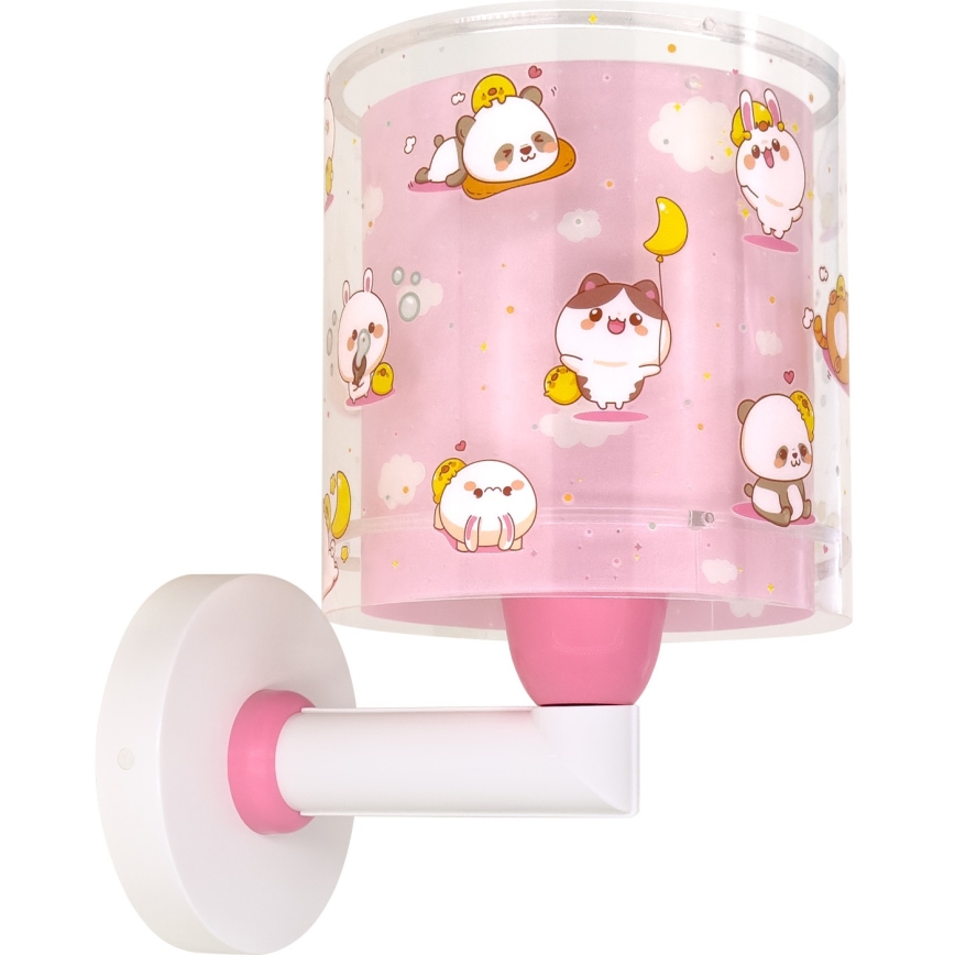 Dalber 41769S - Kinderwandlamp KAWAII FRIENDS 1xE27/15W/230V roze