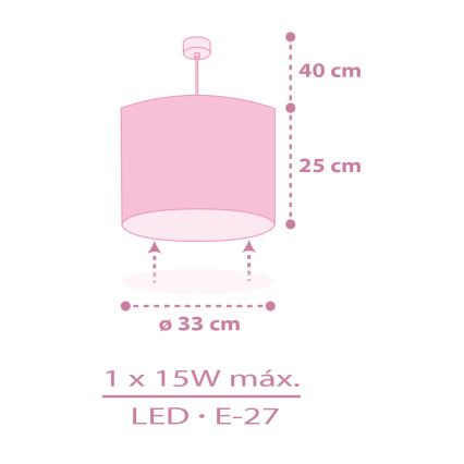 Dalber 42492 - Hanglamp voor kinderen FAIRY DREAMS 1xE27/15W/230V