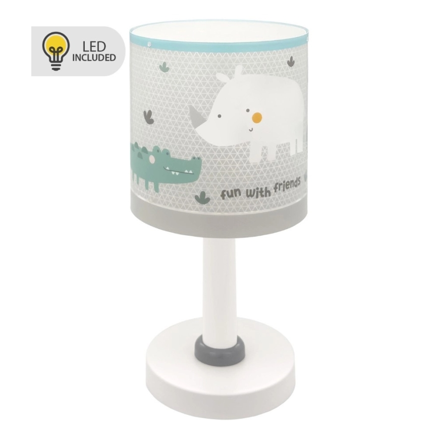 Dalber 60621N - LED-kinderlamp RHINO&CROCO 1xG4/4W/230V grijs