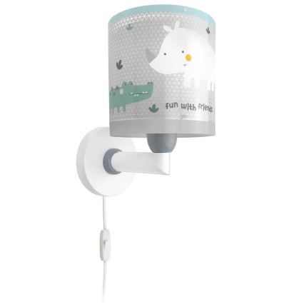 Dalber 60629 - Kinderwandlamp RHICO AND CROCO 1xE27/15W/230V